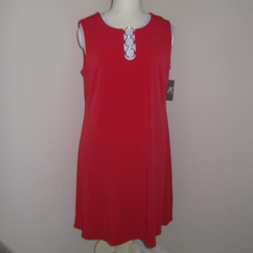 Women's Sleeveless Red Dress by JM Collection Size M NWT-$54.50